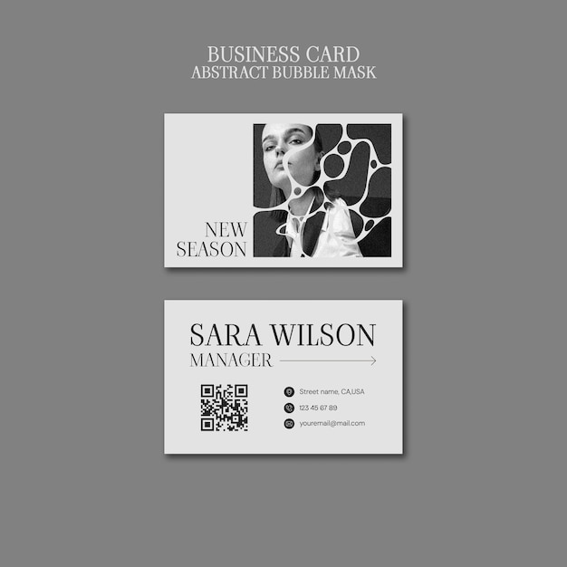 Free PSD abstract bubble mask business card