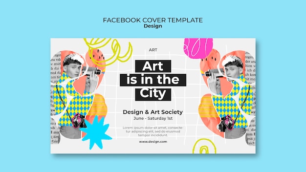 Abstract bubble mask facebook cover