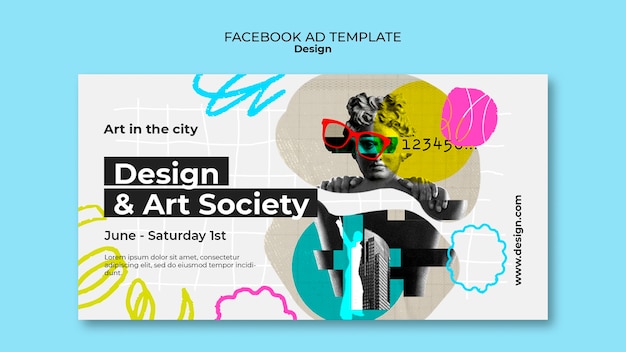 Free PSD abstract bubble mask facebook template