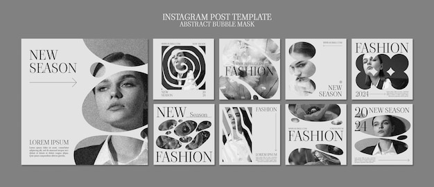 Free PSD abstract bubble mask  instagram posts