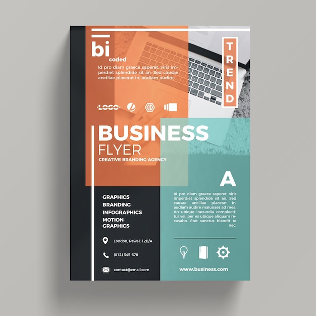 Free PSD abstract corporate business flyer template