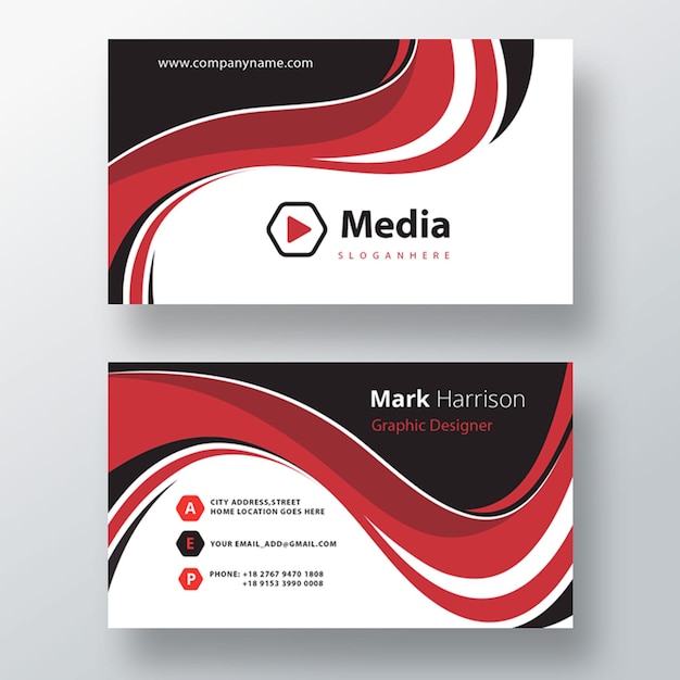 Free PSD abstract doublesided business card template