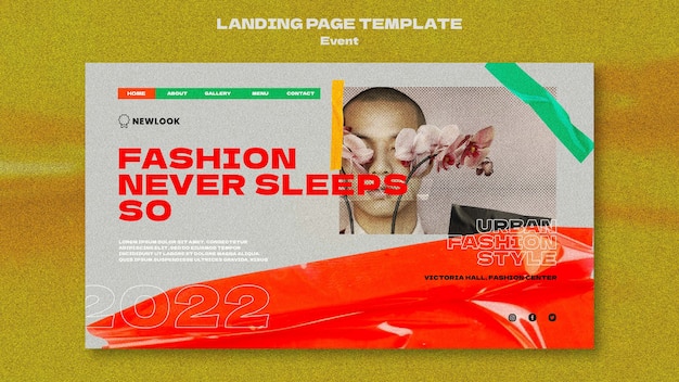 Free PSD abstract fashion event landing page