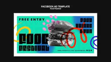 Free PSD abstract food festival facebook template