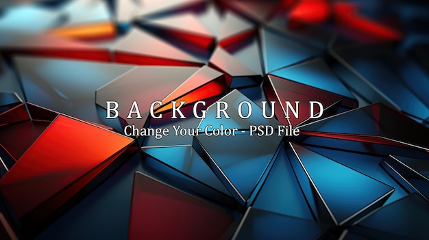 Free PSD abstract geometric shapes in blue and red colors digital background