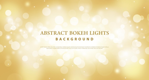 Abstract golden bokeh lights effect background.