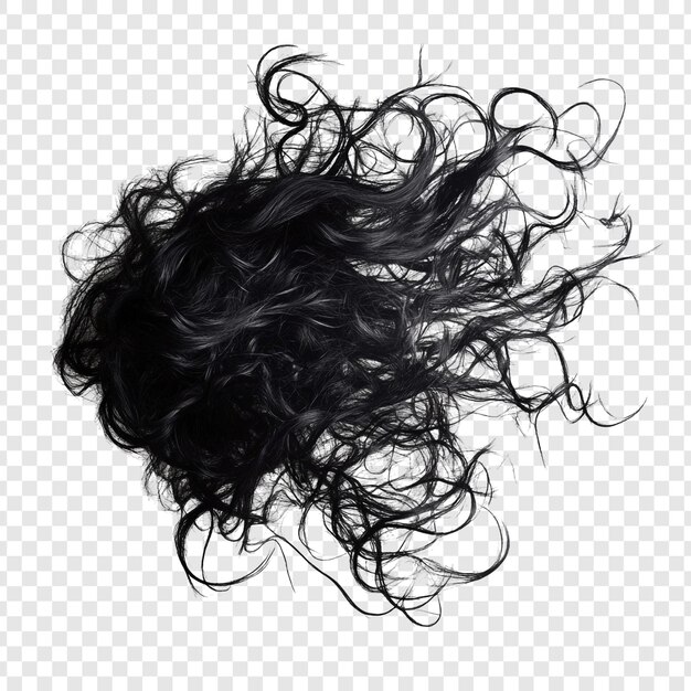 abstract image of flowing black hair beauty style texture elegance movement silhouette isolated on transparent background