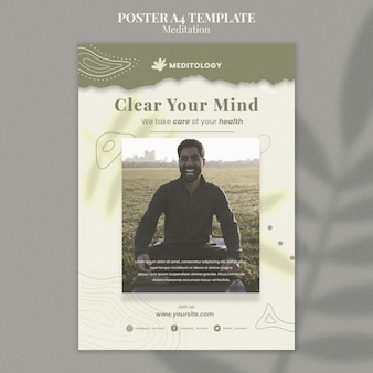 Abstract mindfulness poster template