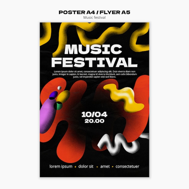 Free PSD abstract music show poster template