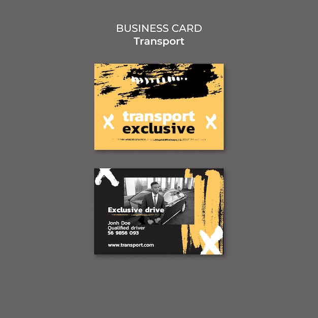 Free PSD abstract private transport business card