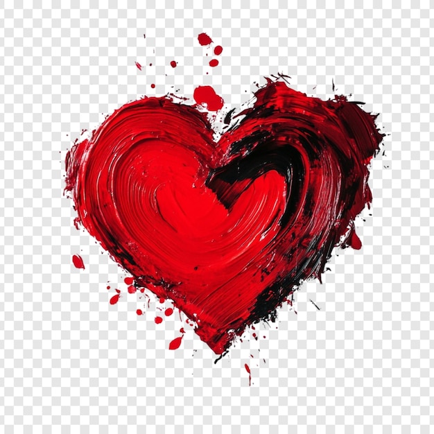 abstract red heart painting a passionate brushstroke