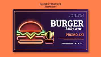 Free PSD abstract restaurant banner template