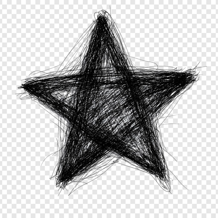 Free PSD abstract scratched star graphic design element