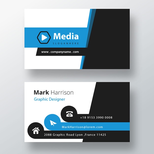 Abstract shape psd visiting card template