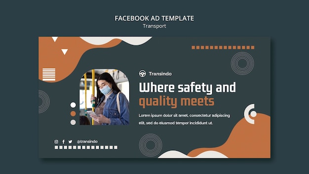 Abstract social media promo template for public transportation