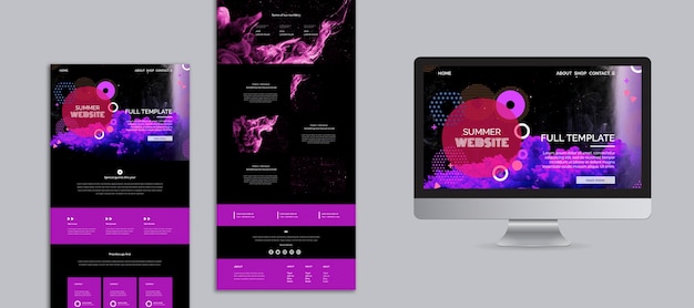 Free PSD abstract summer festival website template collection