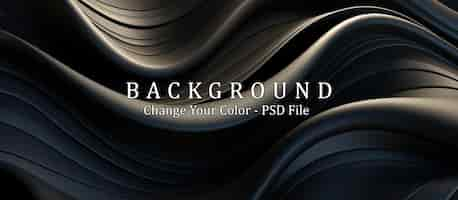 Free PSD abstract wavy background with black and white colors