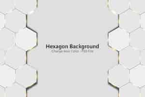 Free PSD abstract white hexagon neumorphism background