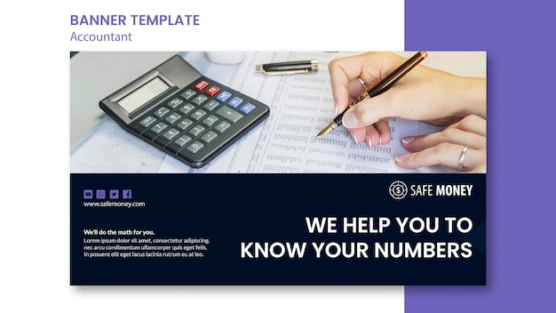 Free PSD accountant concept banner template