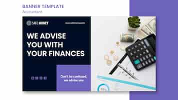 Free PSD accountant concept banner template