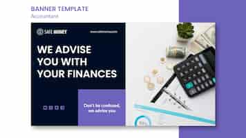 無料PSD 会計士コンセプトバナーテンプレート
