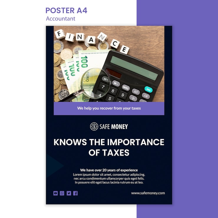 मुफ़्त PSD accountant concept poster template