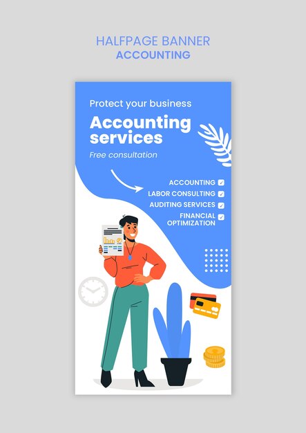 accounting halfpage banner template design
