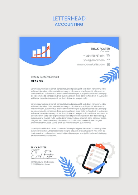 accounting letterhead template design
