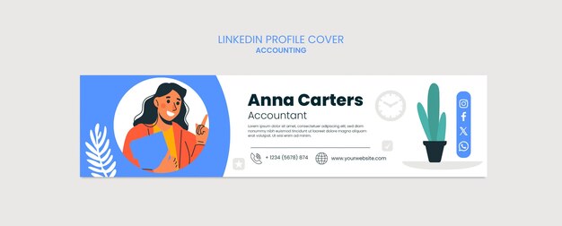 accounting linkedin banner template design