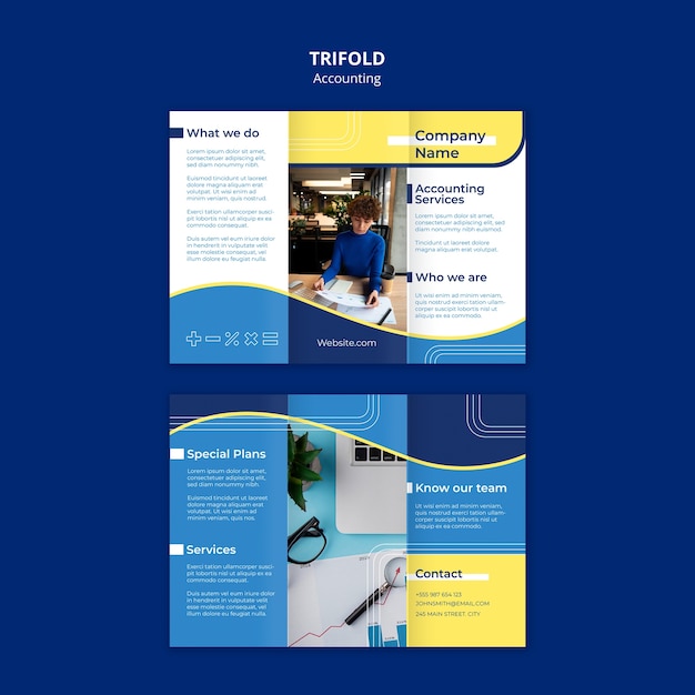 accounting trifold brochure template design