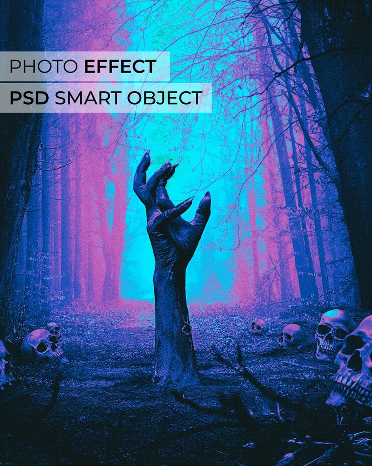 Бесплатный PSD дизайн кислотного дома с фотоэффектом