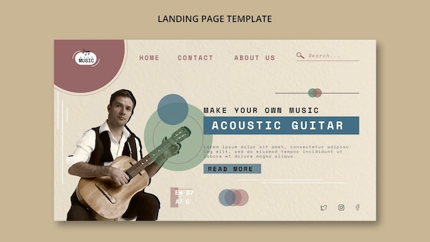 Acoustic guitar lessons landing page