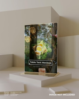 Download Free PSD | Acrylic table tent mockup with geometry
