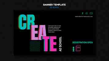 Free PSD ad school promo template banner