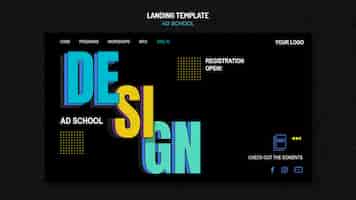 Free PSD ad school template landing page