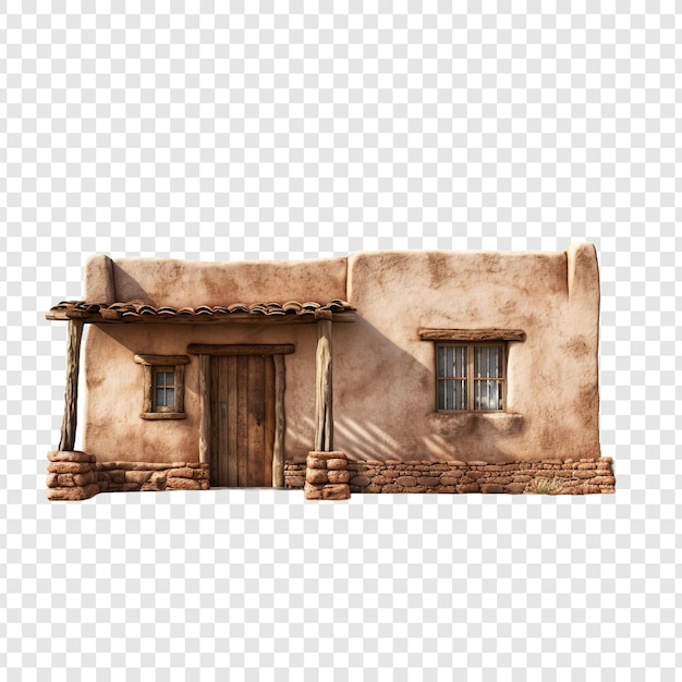 Adobe house isolated on transparent background