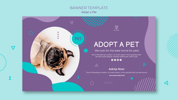 無料PSD ペットバナーテンプレートスタイルを採用