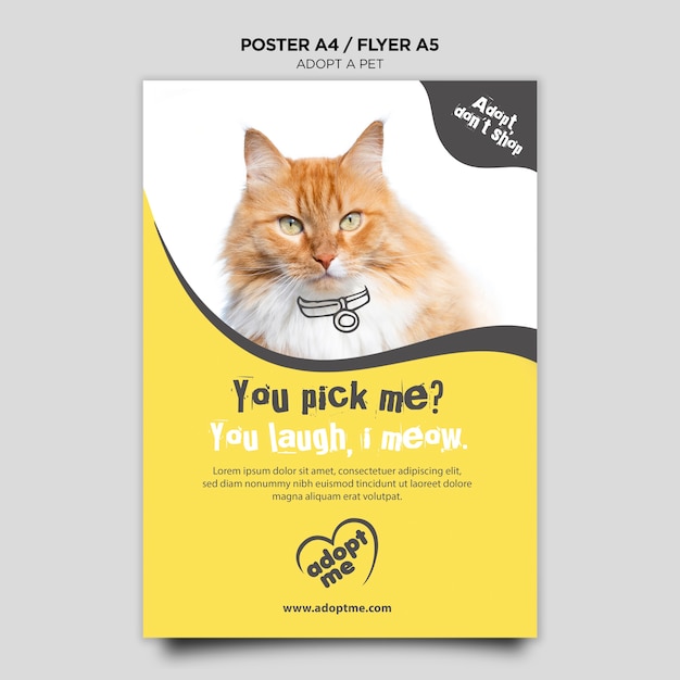 Adopt a cat flyer template