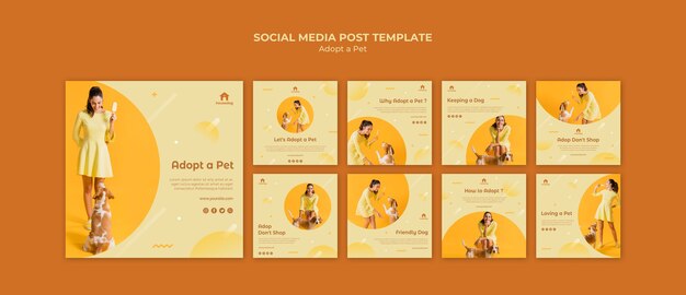 Adopt a dog social media post template