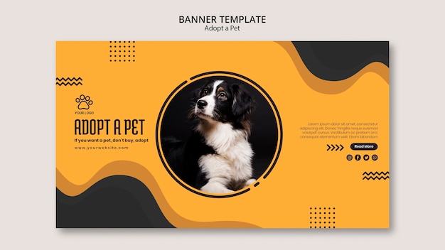 Free PSD adopt a domestic pet banner template