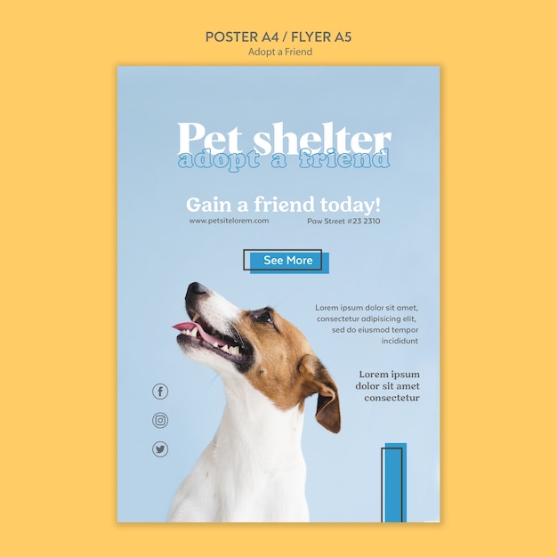 Free PSD adopt a friend poster design