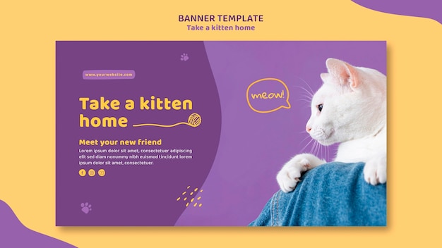 Free PSD adopt a kitten banner template