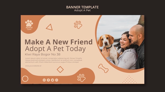 Free PSD adopt pet banner template design