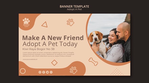 adopt pet banner template design