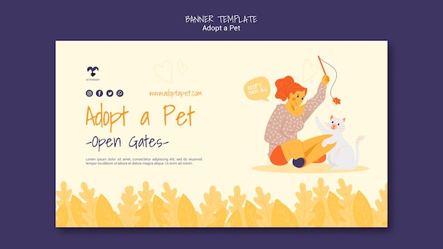 Free PSD adopt a pet banner template design