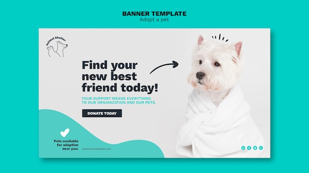 Adopt a pet banner template