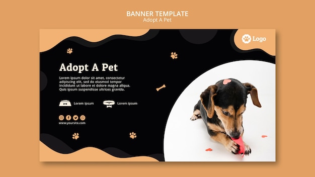 Adopt a pet concept banner template