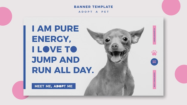 Adopt a pet concept banner template