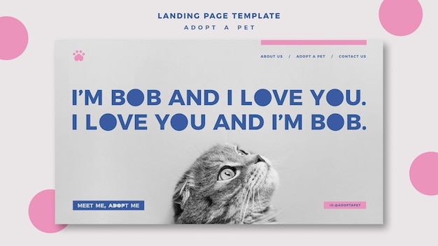 Free PSD adopt a pet concept landing page template