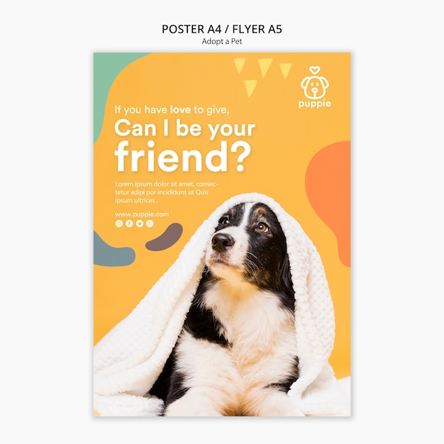 Free PSD adopt a pet flyer design